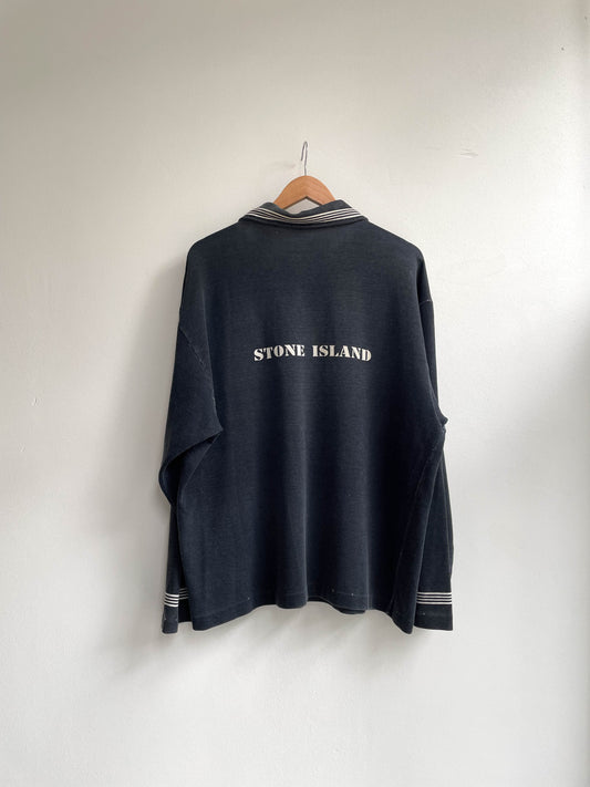 Vintage 1980's Stone Island Polo Sweater - Medium