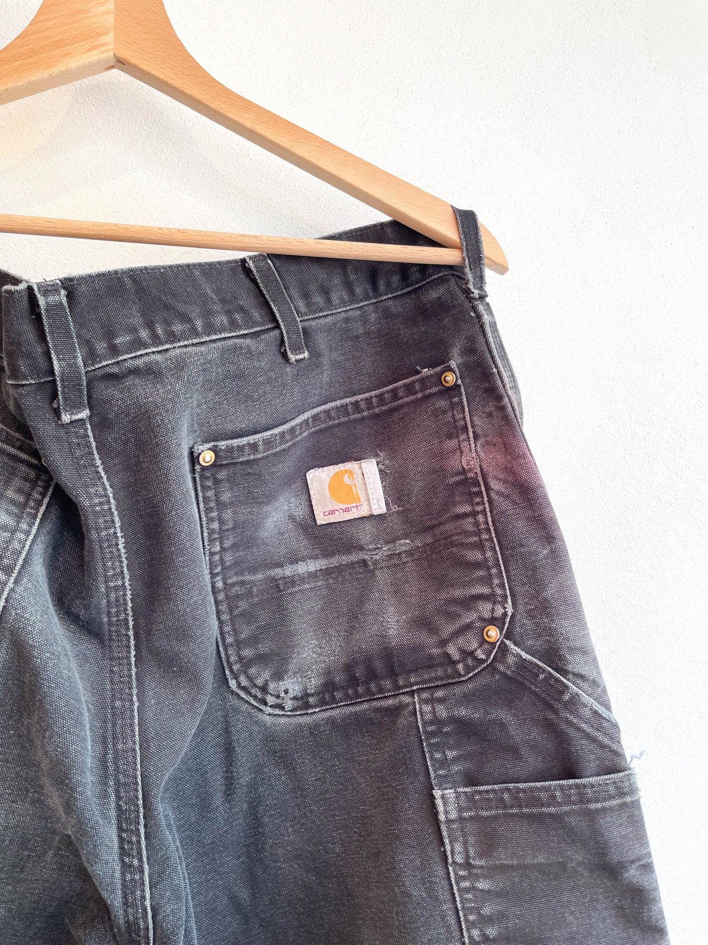 Vintage Carhartt Faded Black Double Knee Pants - Extra Large