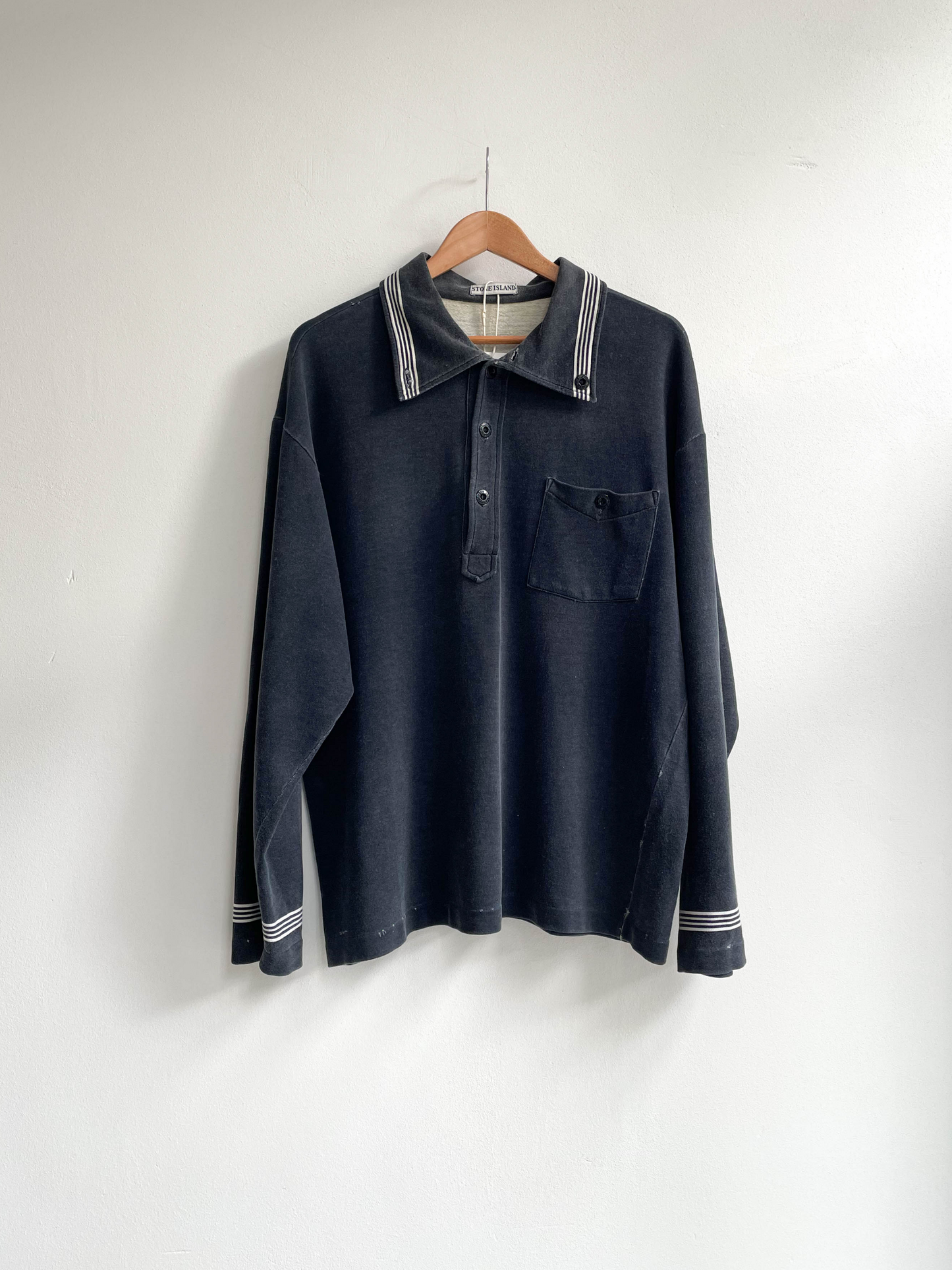 Vintage 1980's Stone Island Polo Sweater - Medium