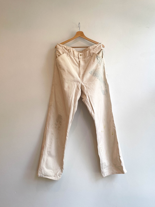 Vintage Carhartt Union Made White Single Knee Pants - Large