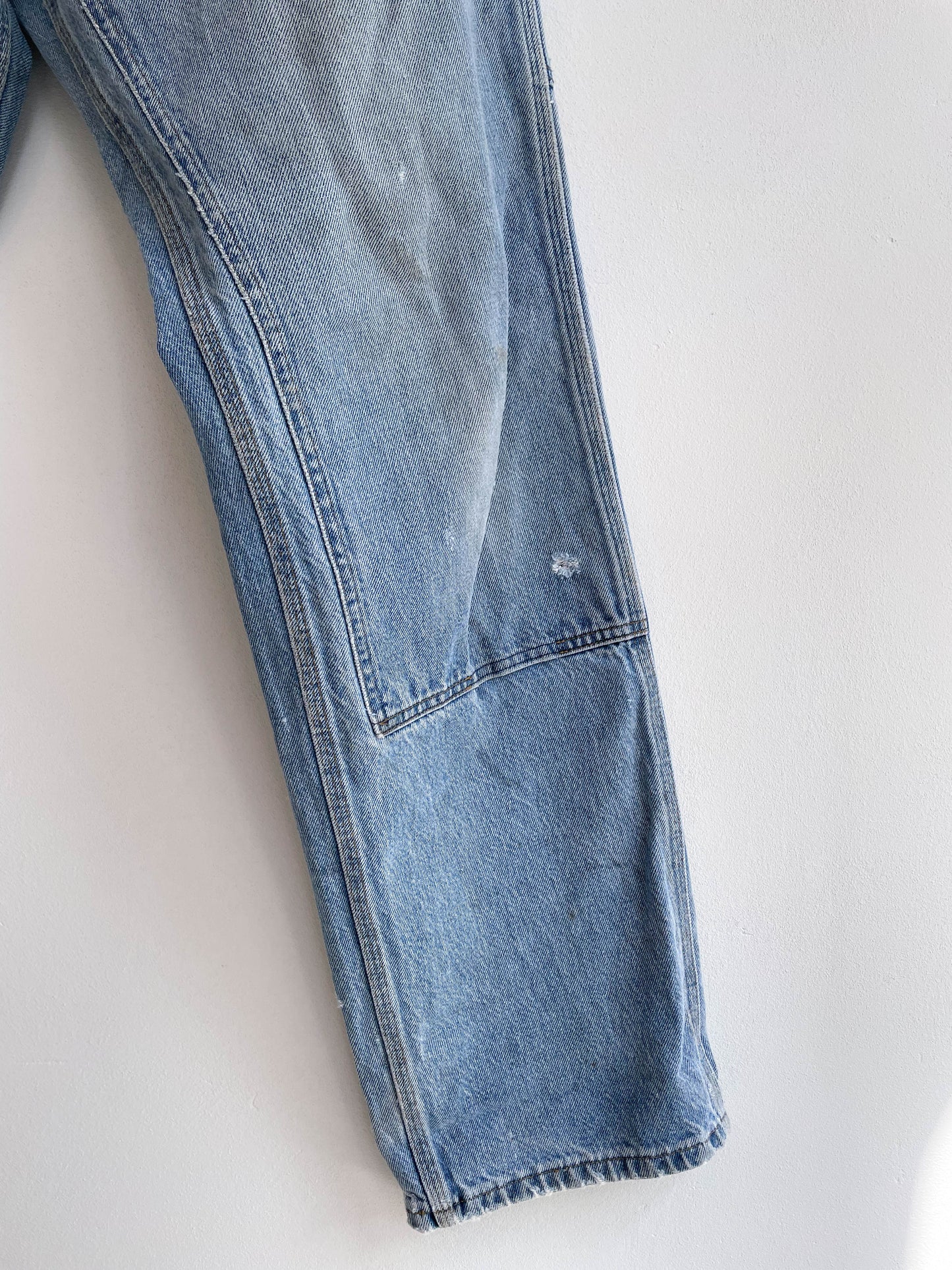Union Made Distressed Faded Double Knee Denim - Exrta Large