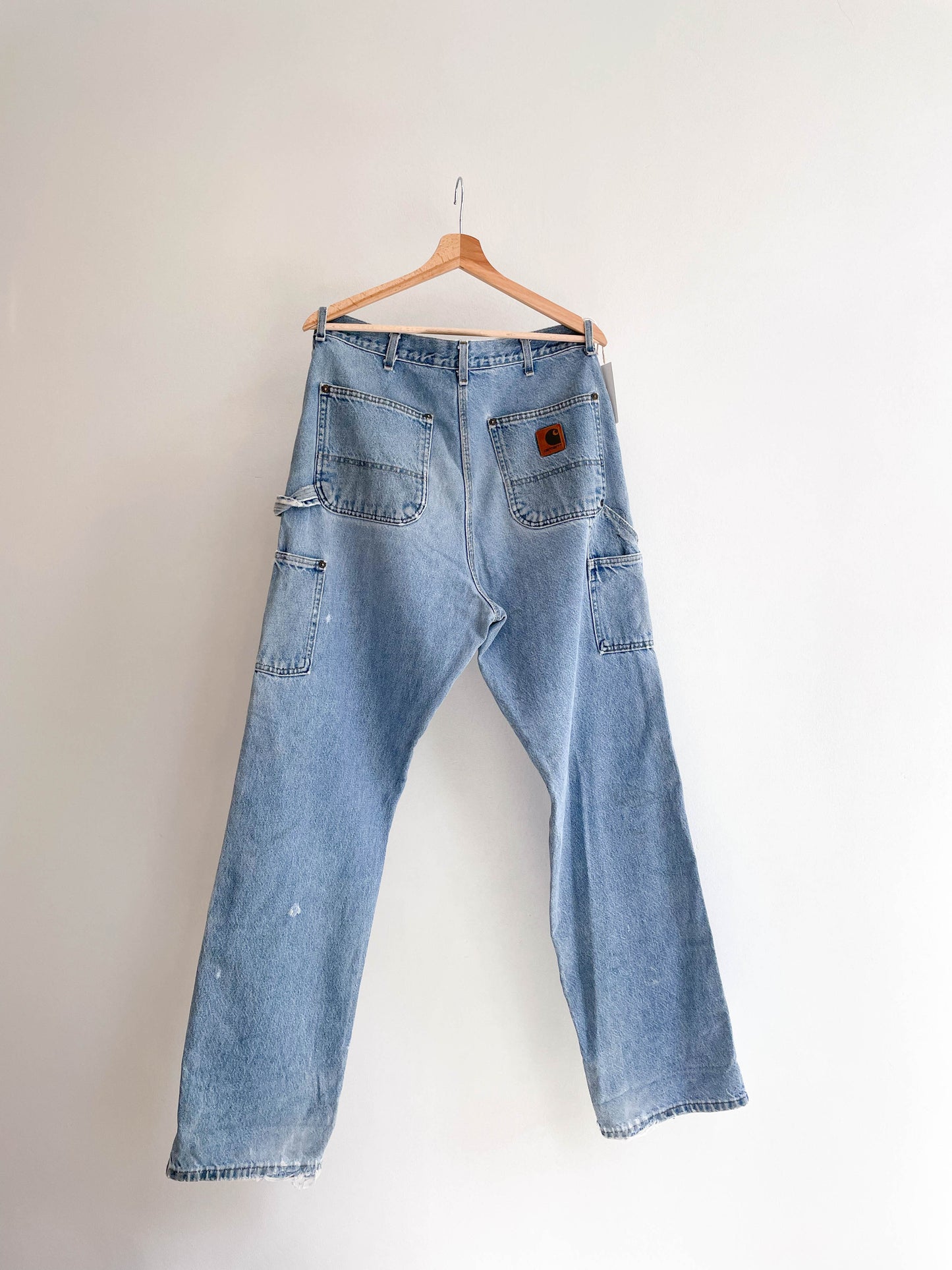 Union Made Distressed Faded Double Knee Denim - Exrta Large