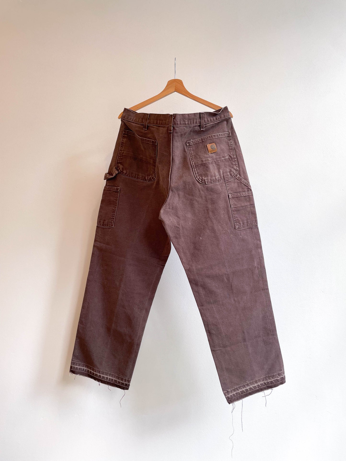 Faded Brown Released Hem Single Knee Pants - Large