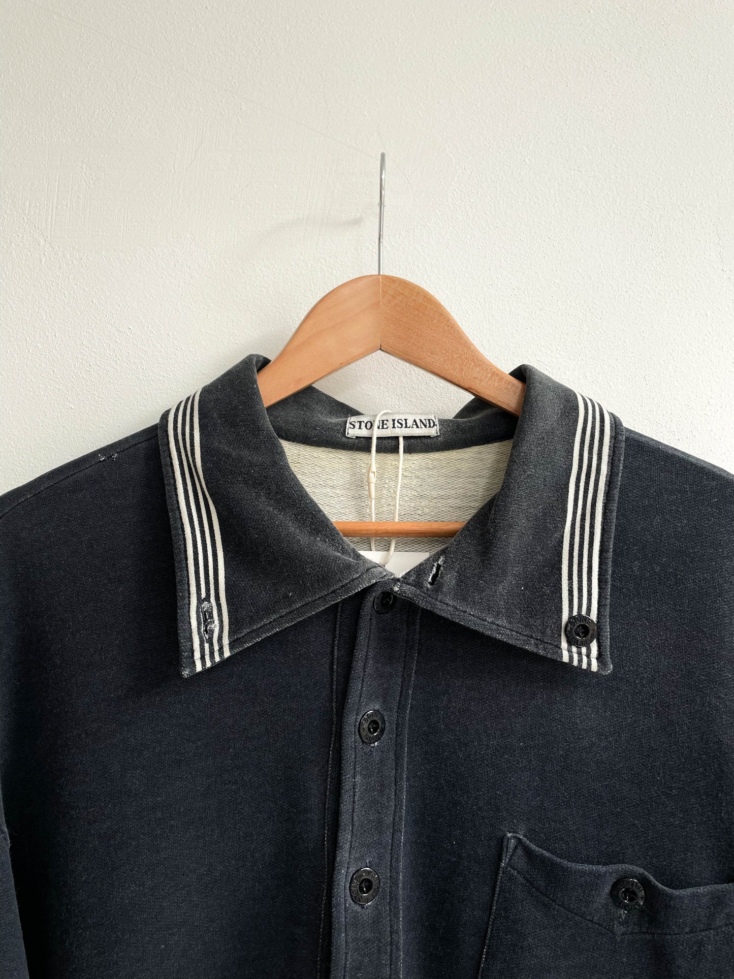 Vintage 1980's Stone Island Polo Sweater - Medium