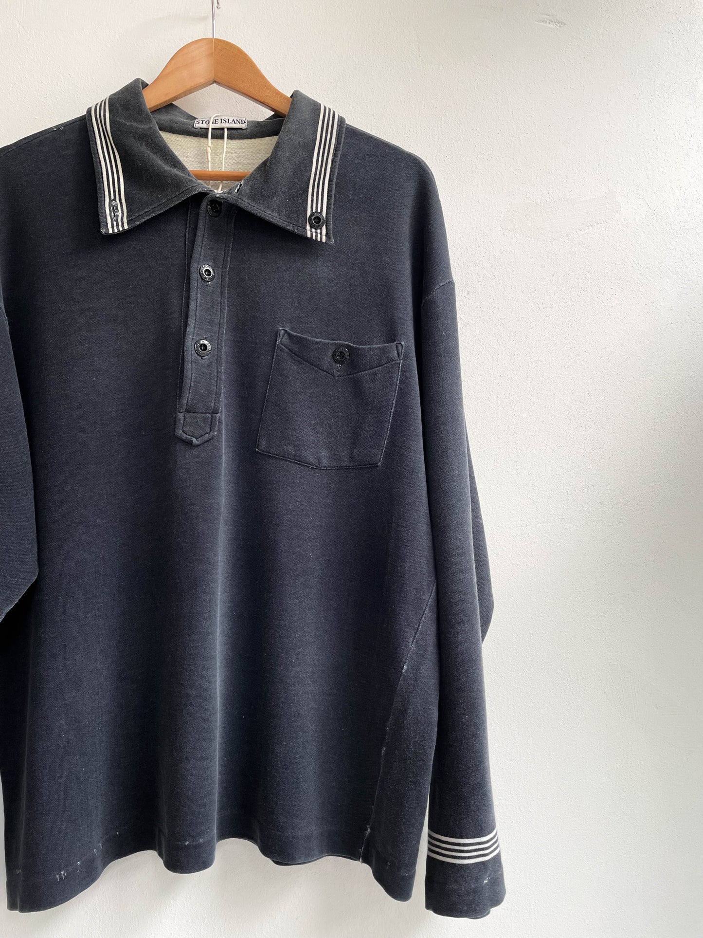 Vintage 1980's Stone Island Polo Sweater - Medium