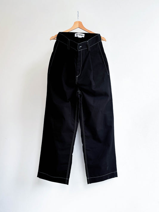 Sunnei Contrast Stitching Wide Fit Pants - small