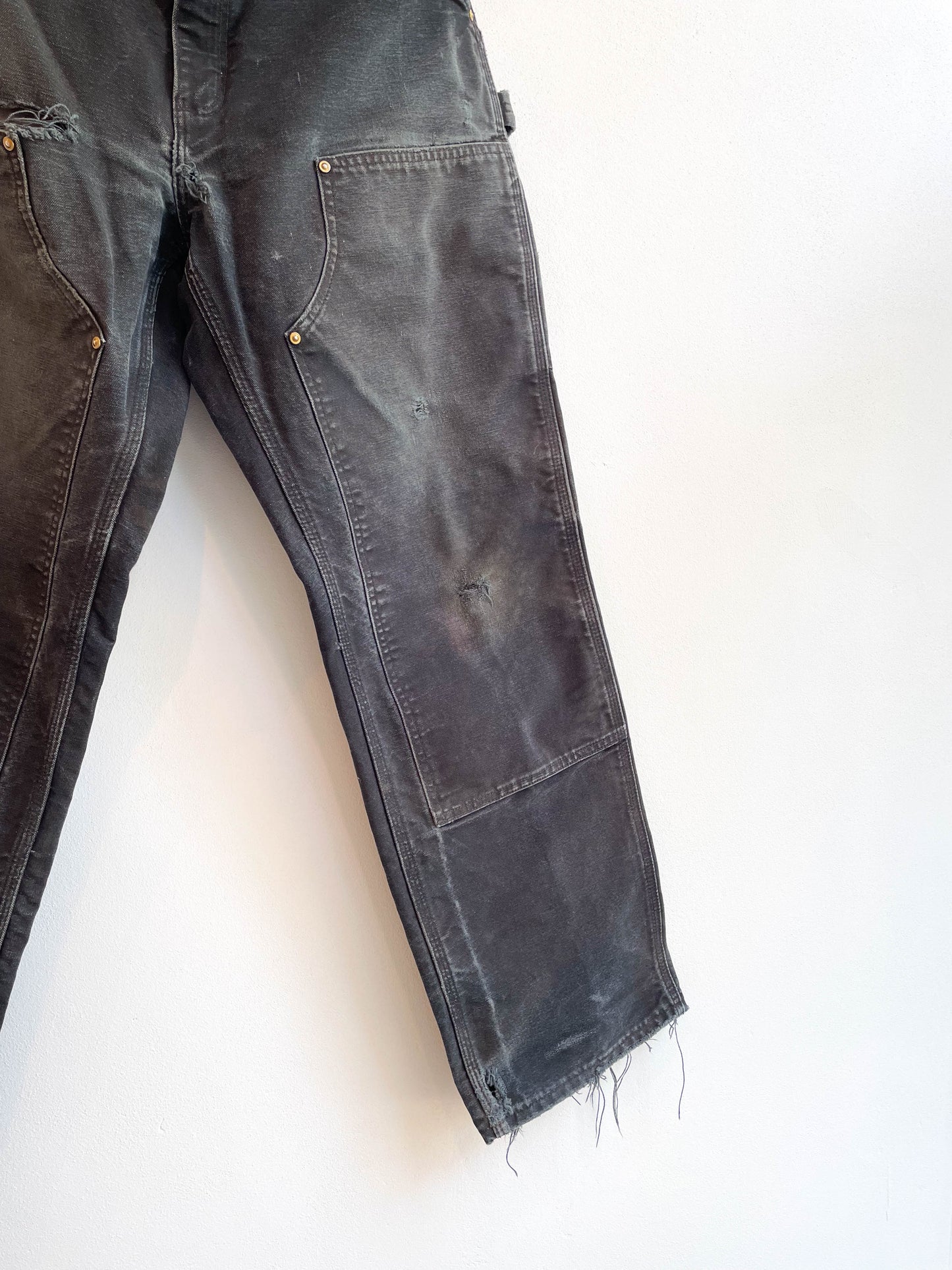 Vintage Carhartt Faded Black Double Knee Pants - Extra Large