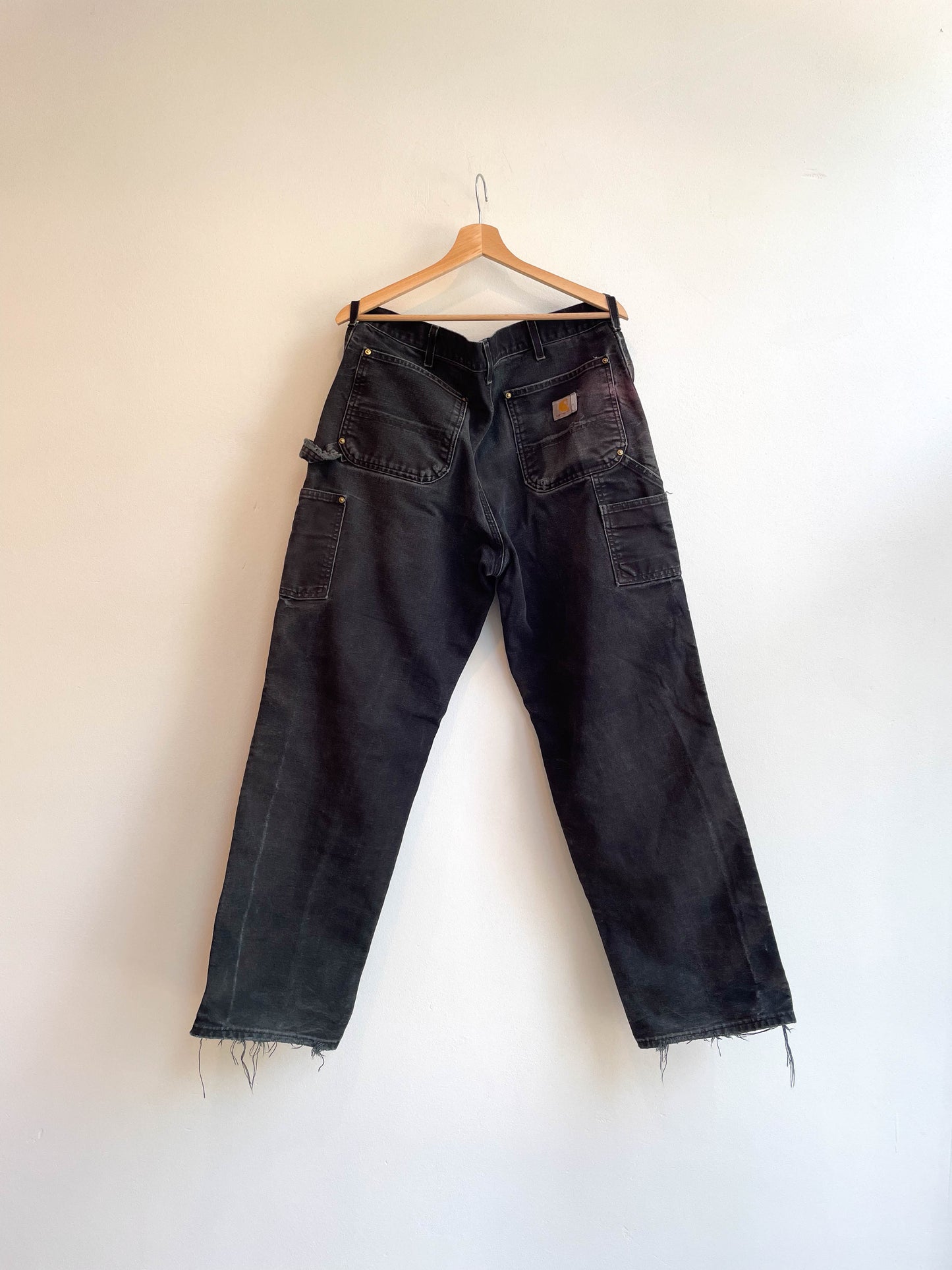 Vintage Carhartt Faded Black Double Knee Pants - Extra Large