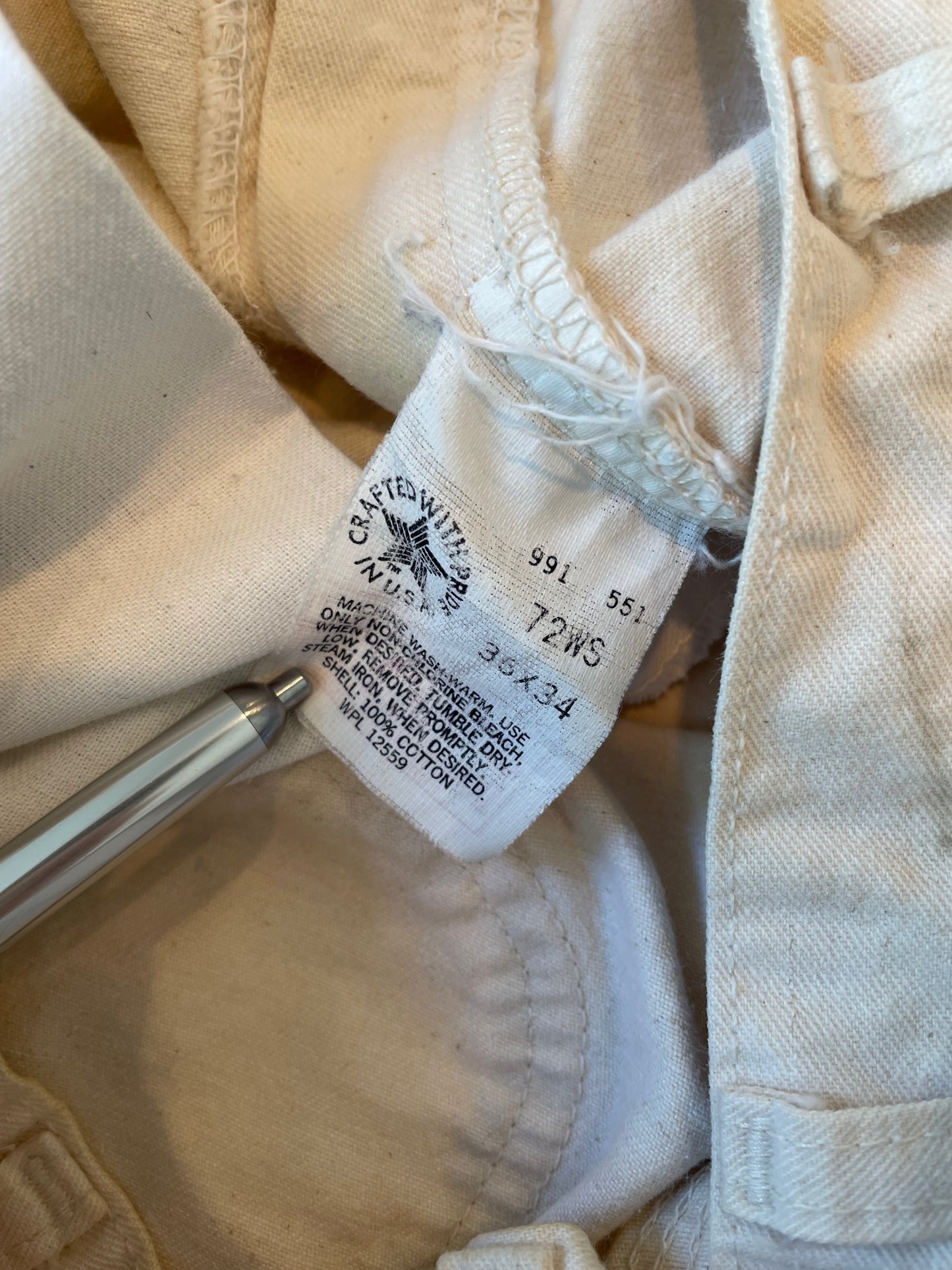 Vintage Carhartt Union Made White Single Knee Pants - Large