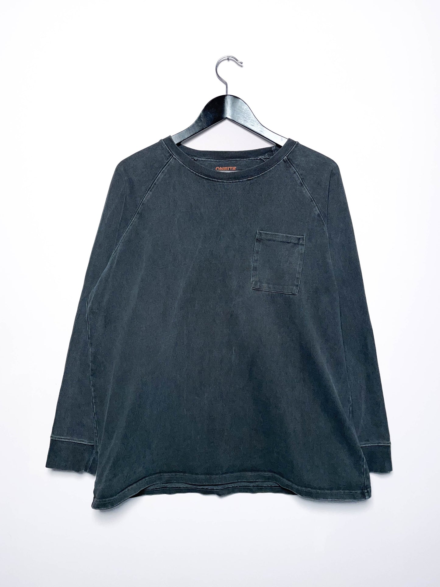 Vintage heavy cotton faded black longsleeve - Medium