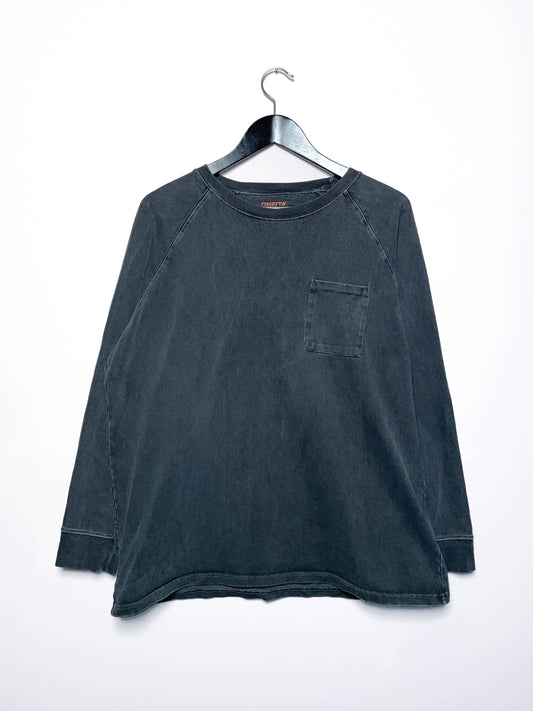 Vintage heavy cotton faded black longsleeve - Medium