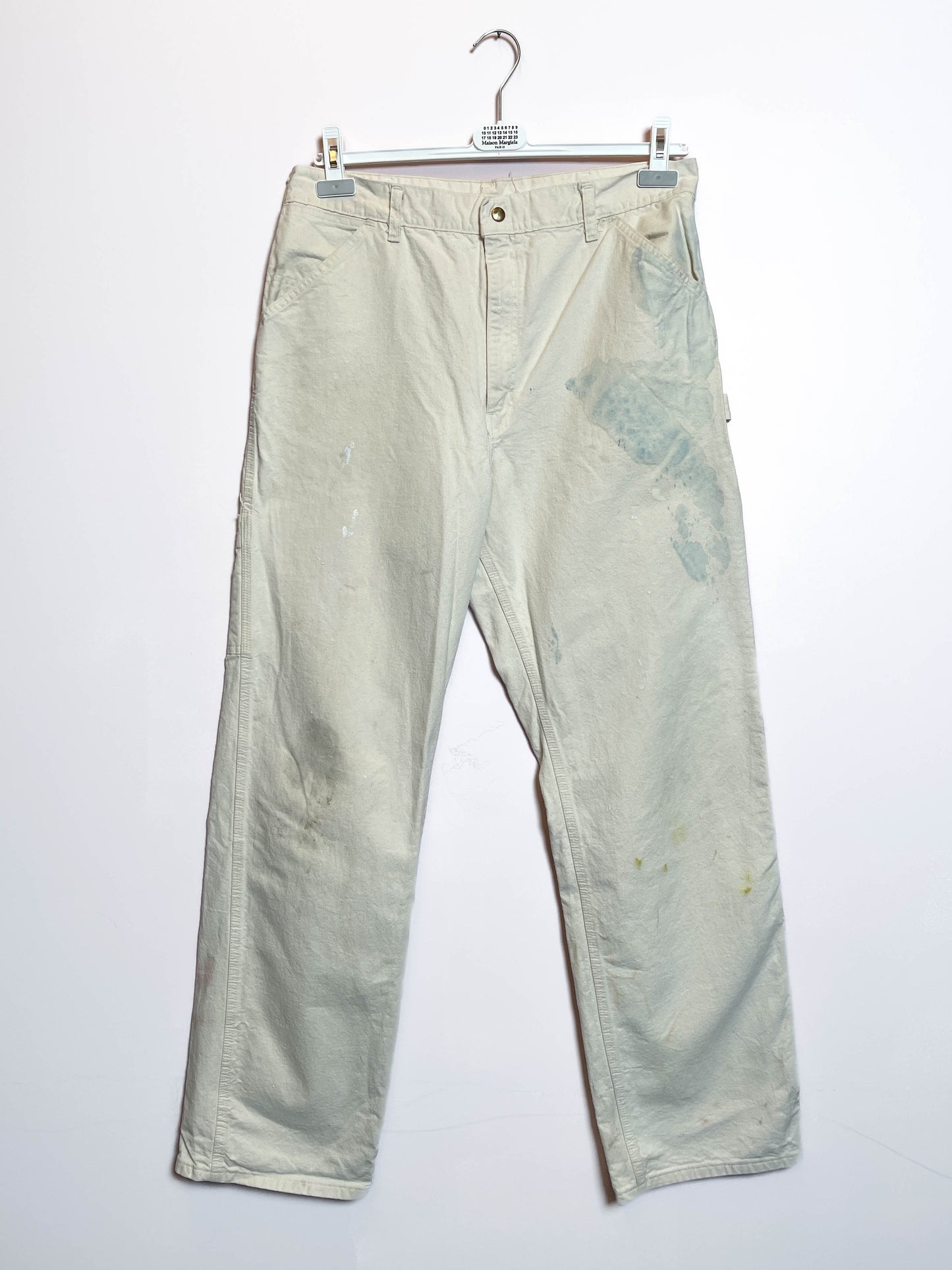 Vintage 70s/80s Carhartt Union Made White Single Knee Pants - Large