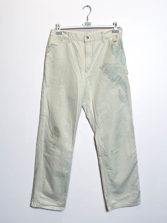 Vintage 70s/80s Carhartt Union Made White Single Knee Pants - Large