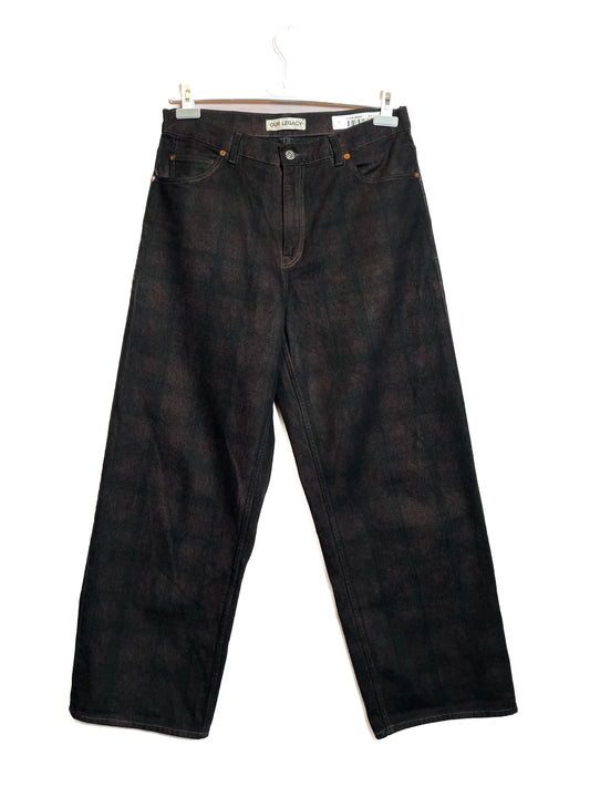 Our Legacy Vast Cut Jeans Overdyed Big Lumberjack Print