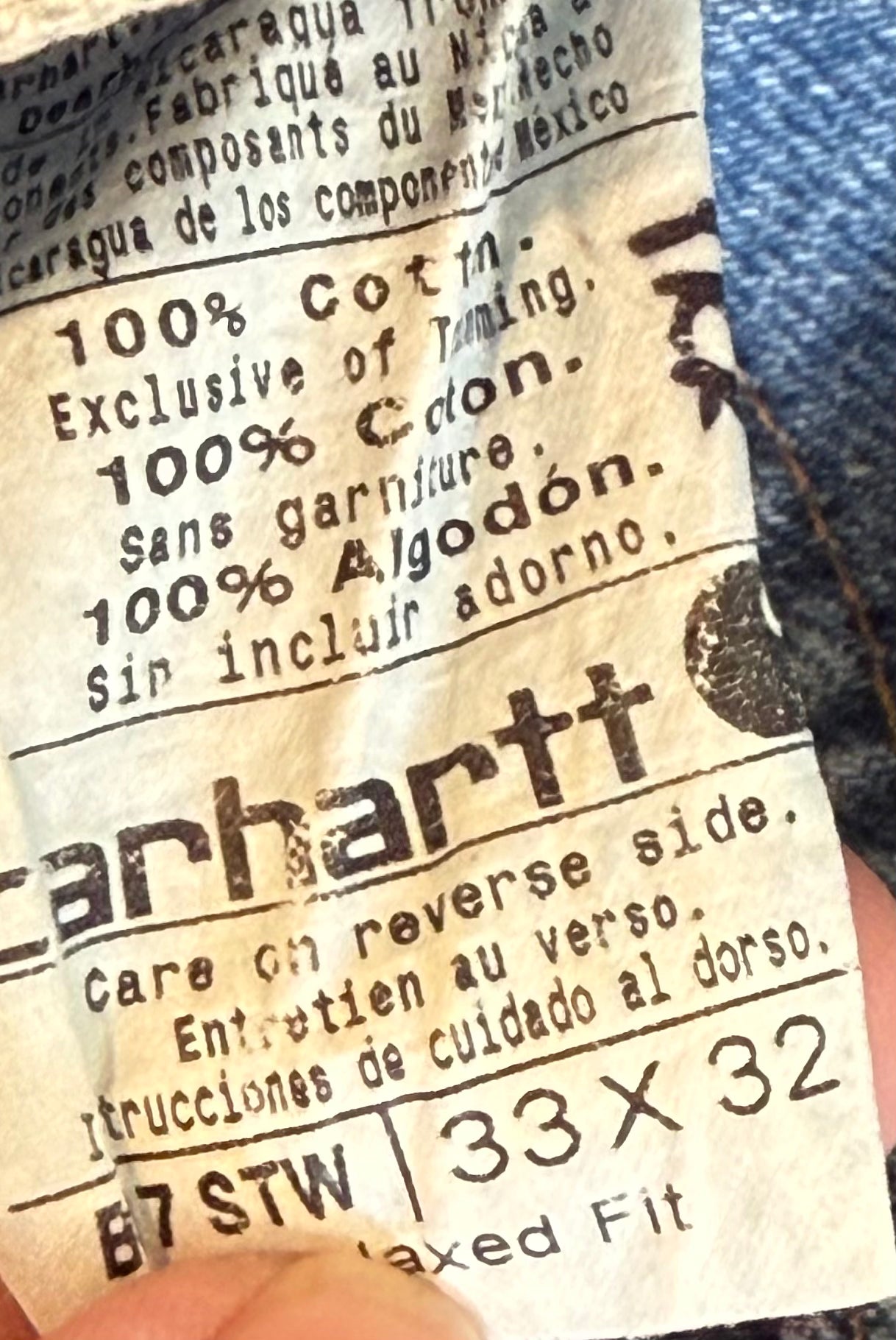 Vintage Carhartt Single Knee Denim Pants - Large