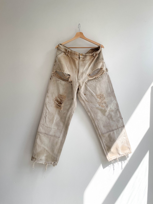 Vintage Carhartt Union Made Distressed Double Knees - Extra Large